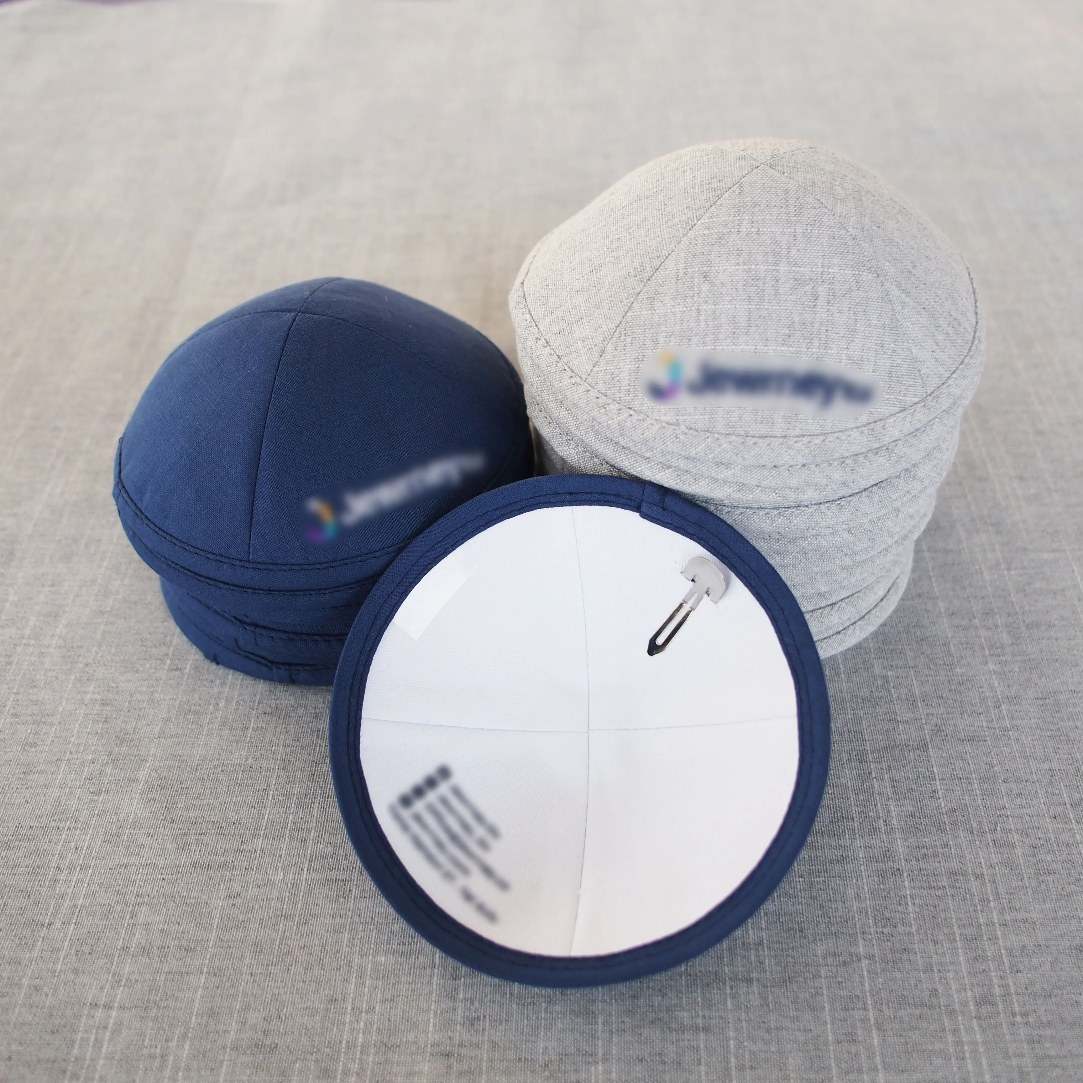 Custom Digital Printed and Embroidered Multicolor Cotton Kippah for Jewish Weddings, Wedding Kippah, Yarmulke