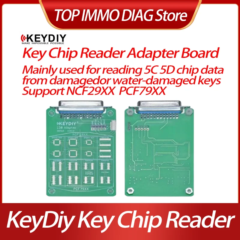 KeyDiy Key Chip Reader Adapter Board Reading 5C 5D Chip Data from Damaged Water-Damaged Keys Support NCF29XX PCF79XX KDX4 X2 MAX