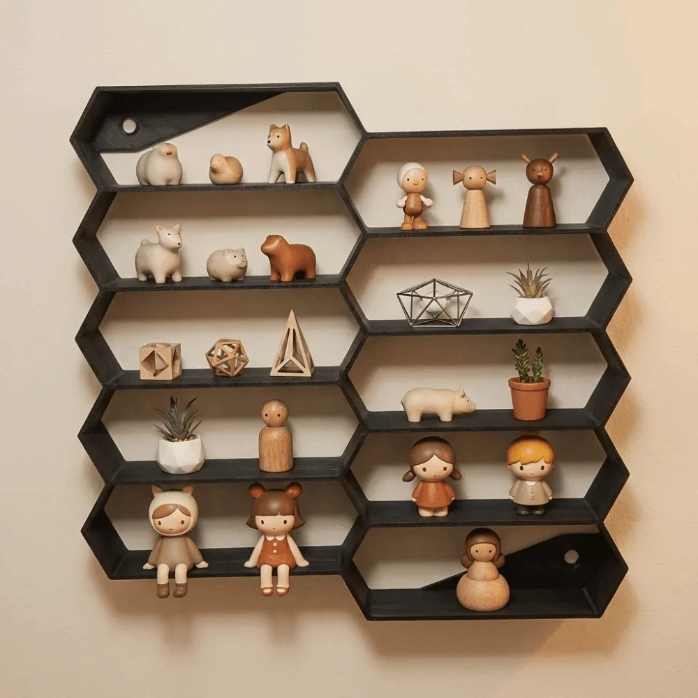 

3D Printing Car Model Display Rack 10 Grids Wall-mounted Car Model Protective Case Compact Creative Cars Model Storage Box