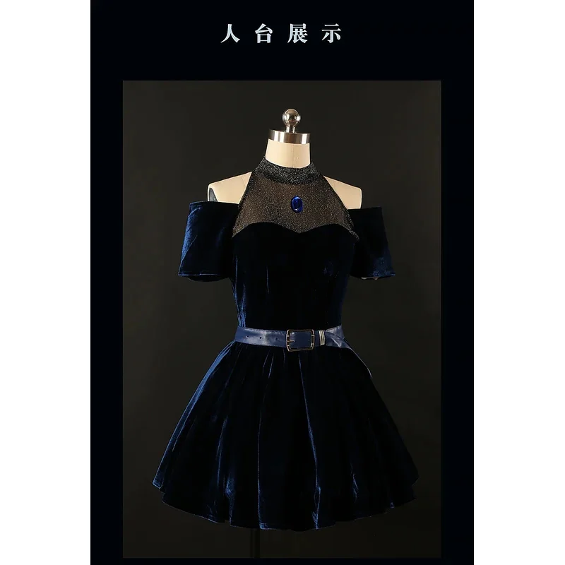 أزياء أنيمي ميزي التأثيرية شعر مستعار أداء ملابس النساء حفلة الهالوين كرنفال لعب الأدوار زي ميزي الوردي الأزرق التدرج الشعر