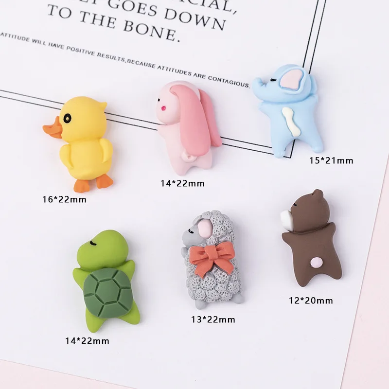 10pcs New Resin Accessories Cartoon Lying Animals Diy Scrapbook Crafts Mobile Phone Case Patch Water Cup Sticker Car Decoration