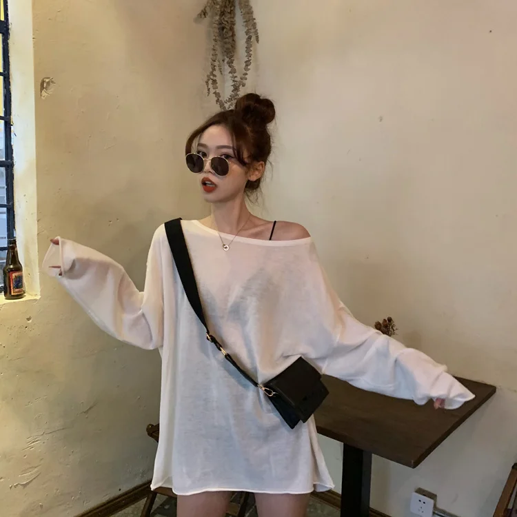 

Футболки с длинными рукавами, женские хлопковые сетчатые топы, свободная посадка, дышащая осенняя женская модная повседневная повседневная уличная одежда, элегантная одежда