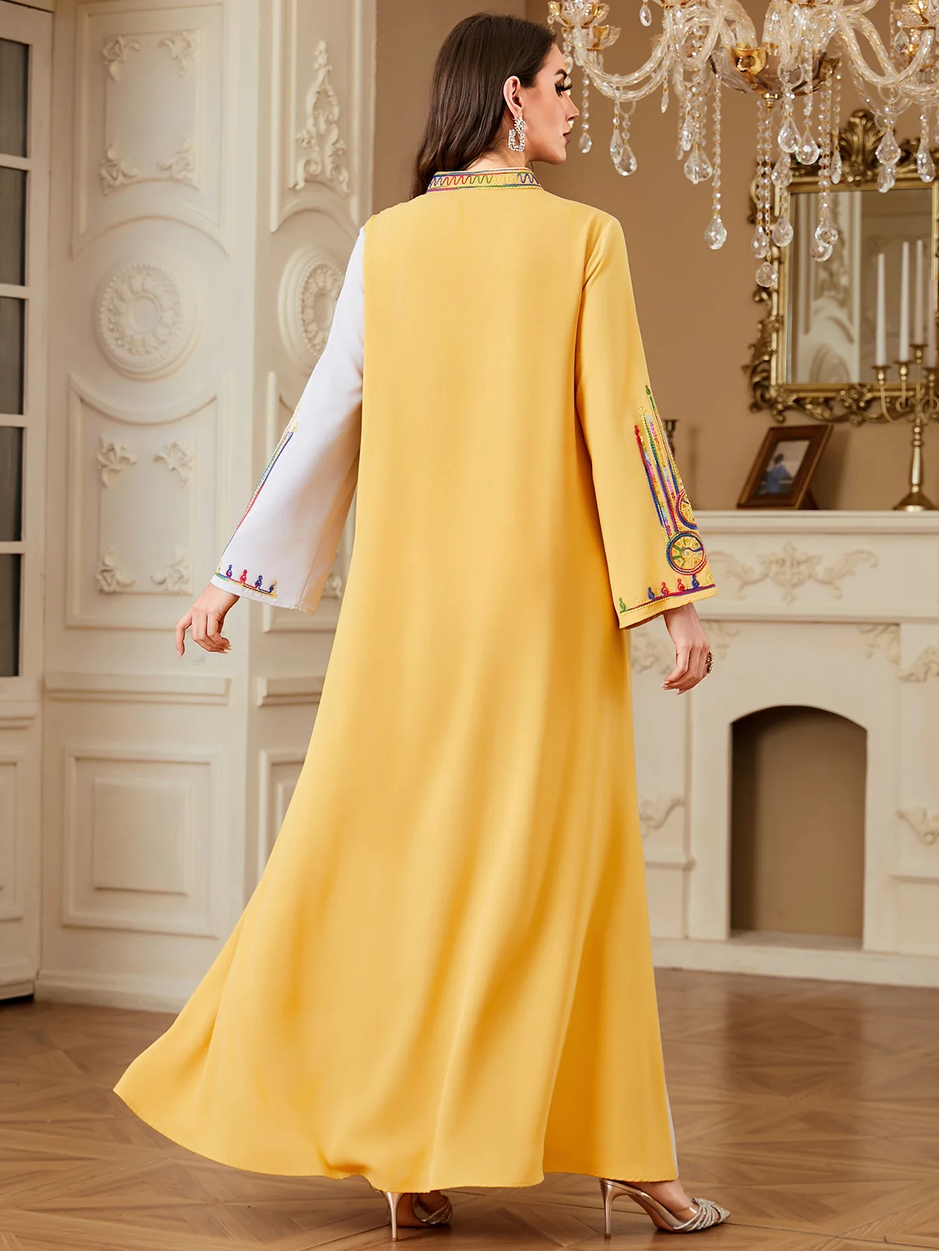 Ramadán Dubai Abaya Turquía Kaftan musulmán mujeres bordado Maxi vestido islámico Golfo Jalabiya caftán marroquí mujer bata Vestidos