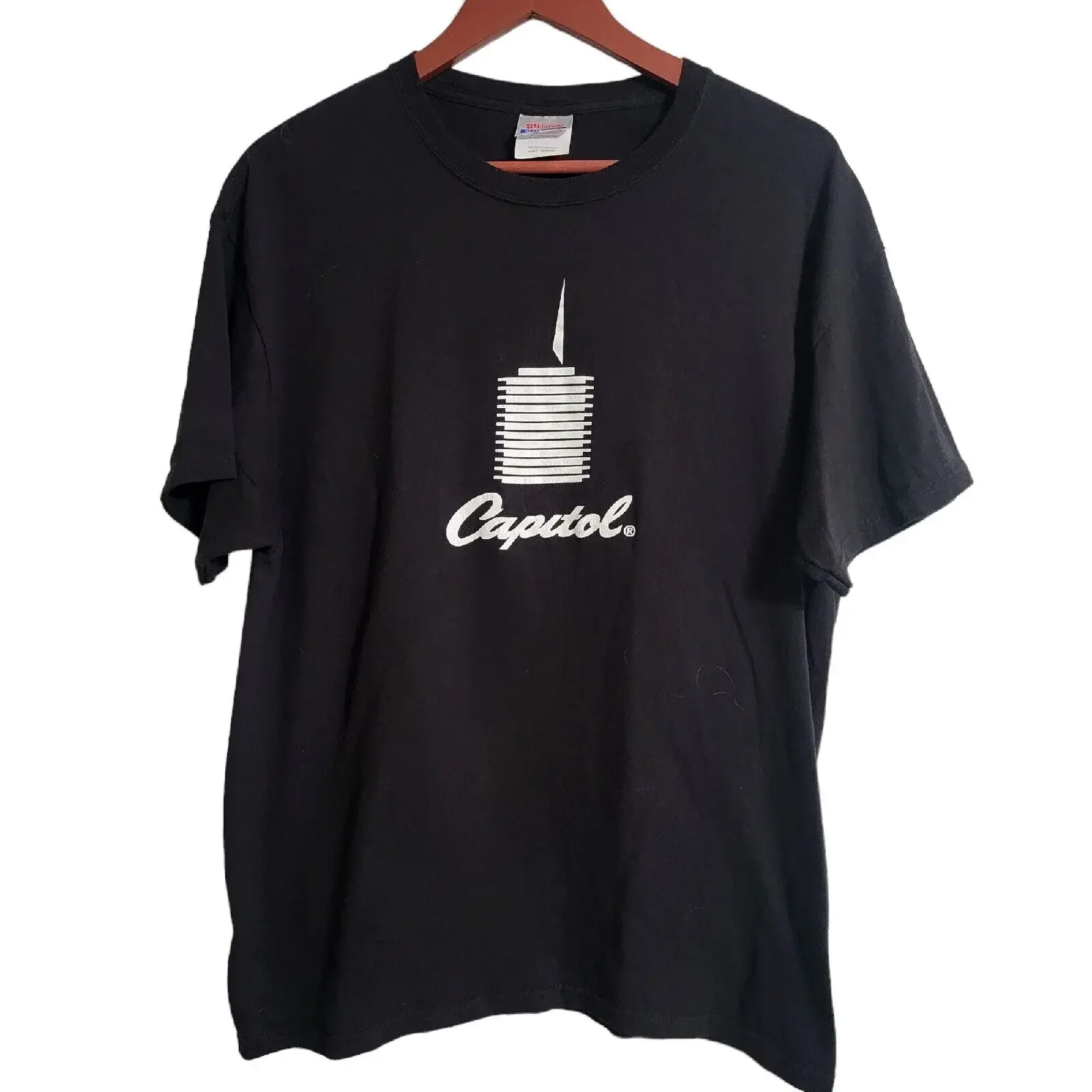 Vintage Capitol Records Promo T-Shirt Black Size Large az