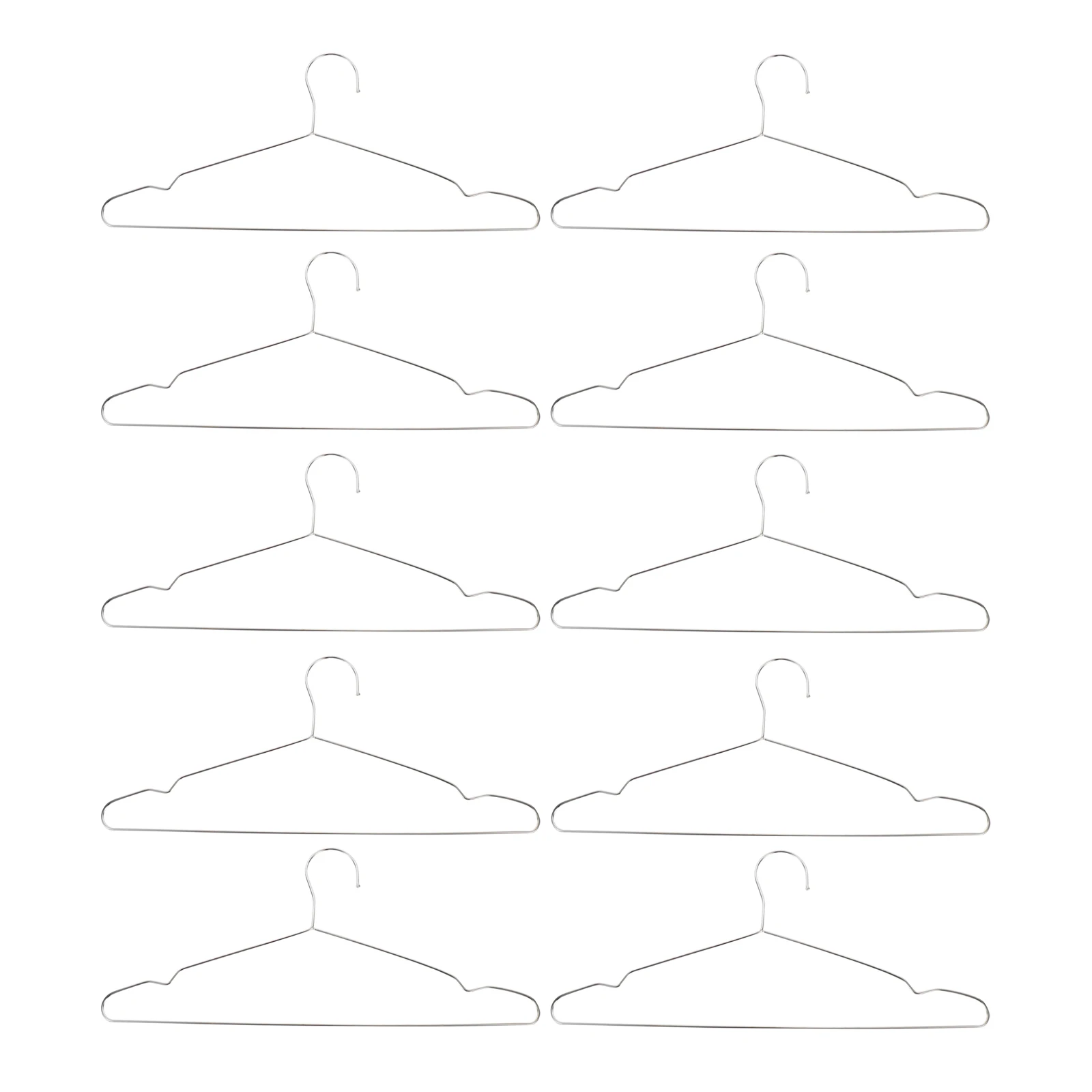 

10Pcs Stainless Steel Clothes Hangers Solid Heavy Duty Non-Slip Flat Body Anti-Rust Hooks Coats Suit Storage Rack