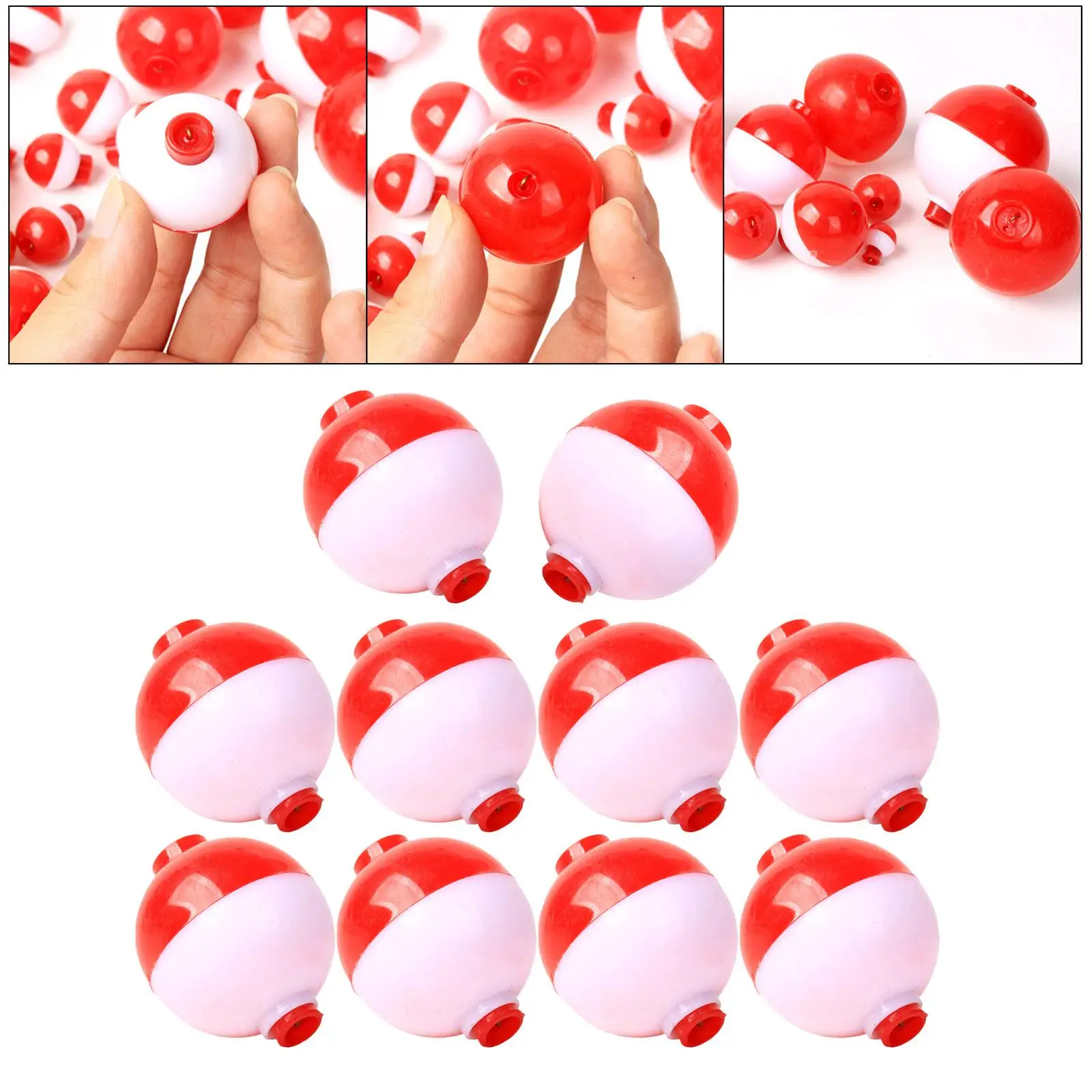 

2-4pack Fishing Bobber Push Button Fishing Float Set Tackle 25mm 10PCS