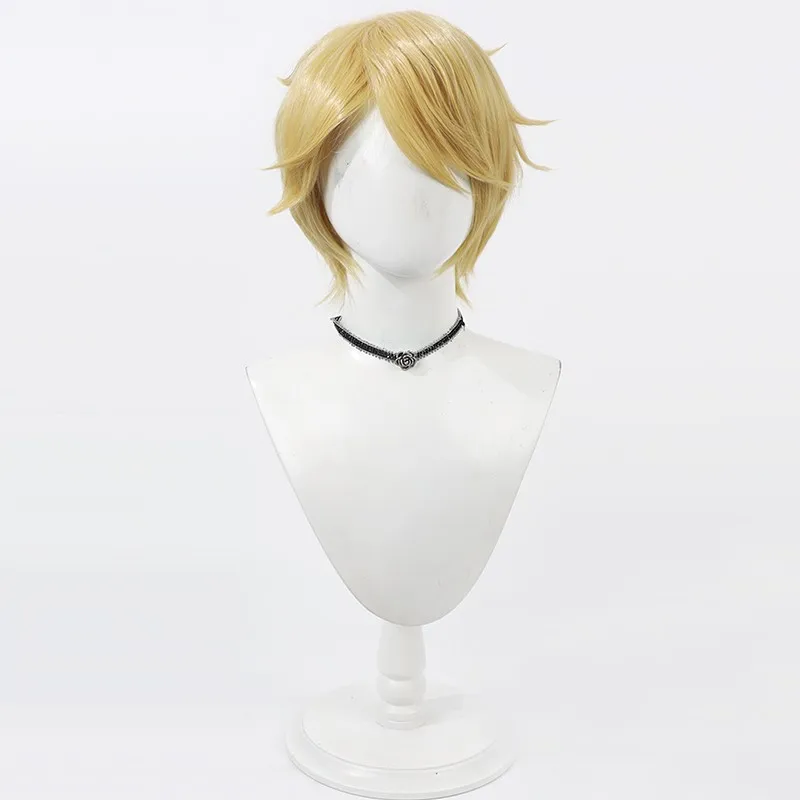 Identidade V Posteiro cosplay peruca amarelo dourado espetado diariamente masculino raízes provocadas presente de Halloween