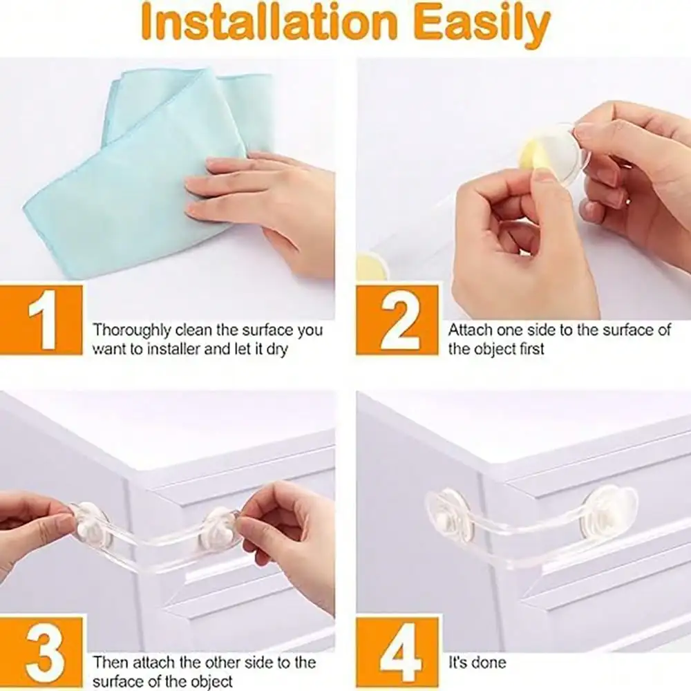 5 قطع قفل أمان للأطفال، قفل ثلاجة لدرج الأطفال متعدد الوظائف، قفل أمان بحزام ناعم مضاد للفتح