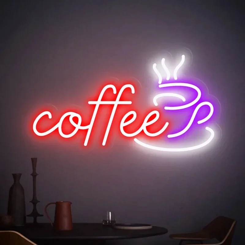 Coffee Led Neon Light Custom Neon Signs for Cafe Coffee Bar Store Decoration Shop Home Bedroom Kitchen Office Wall Decor