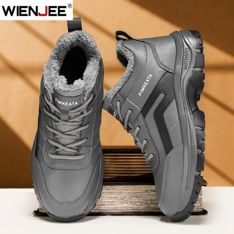 

Men's Winter Shoes Waterproof Men's Boots Warm Plush Snow Boots Outdoor Non-slip Hiking Boots Men Work Ankle Boots