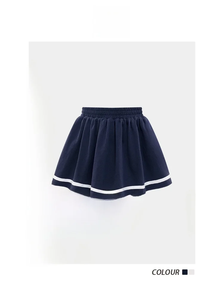 

High Waist A-Line Skirt Women's Summer New Sle Color Blo School orm Sle ort Pants Skirt Set Sweet Sle