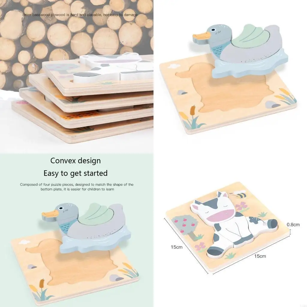 

54DA DIY деревянные животные форма игрушки деревянная головоломка игрушка в сборе модель деревянное ремесло