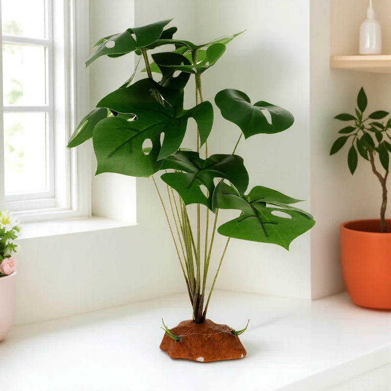 

Decorative Reptile Plants for Terrarium Lizard Tank Habitat Fish Aquarium Accessories Realistic Artificial Plant Ornament