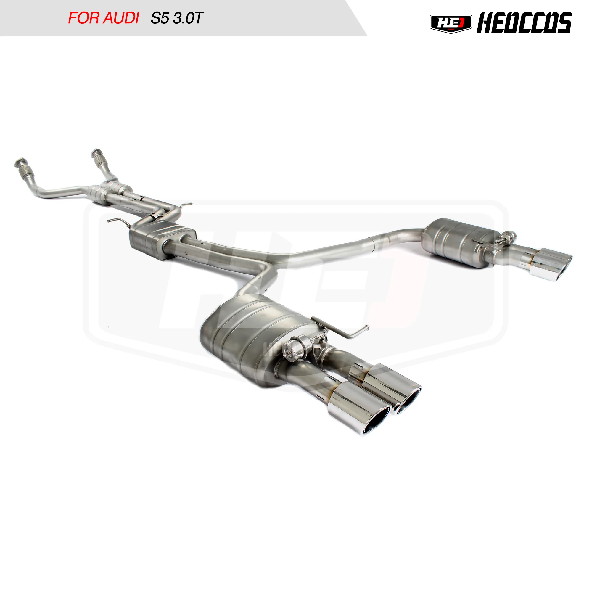 HEO stainless steel exhaust assembly For AUDI S5 exhaust 3.0T catback pipe front pipe silencer drum performance modification