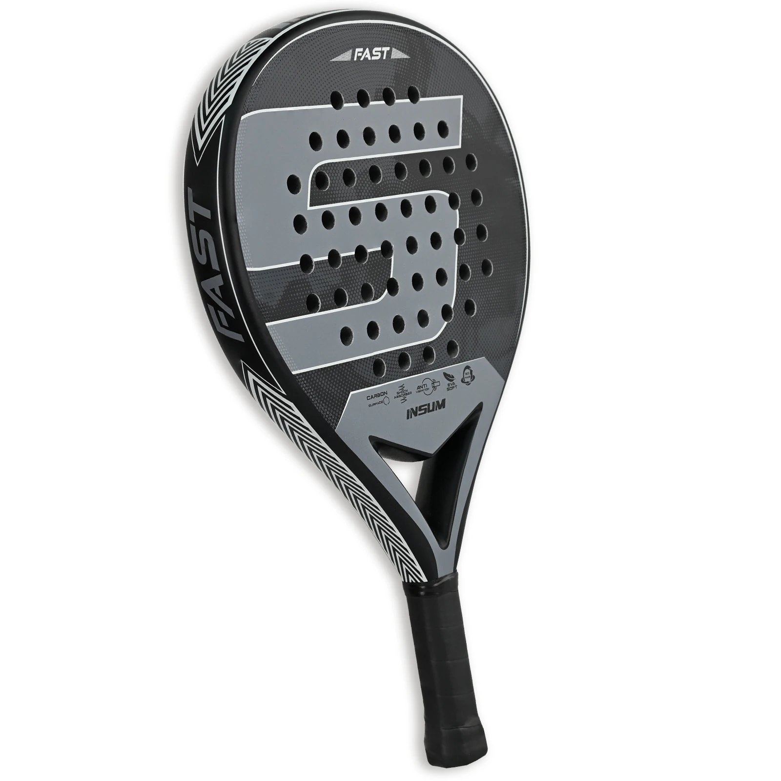 

Профессиональная ракетка для падела для начинающих, карбоновое волокно, круглая форма, сердцевина из EVA, высокая степень контроля, ракетка для падел-тенниса