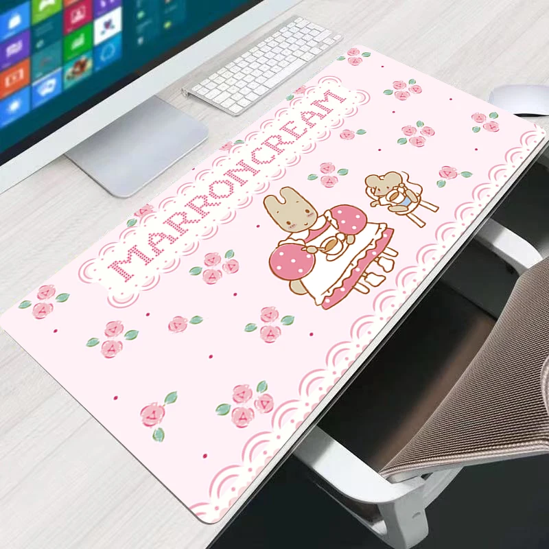 

Gaming Kawaii Mouse Pad E-sports Marron Cream Large Computer Mousepad Desk Mat Anime Carpet Keyboard Gamer Accessories Table Pad