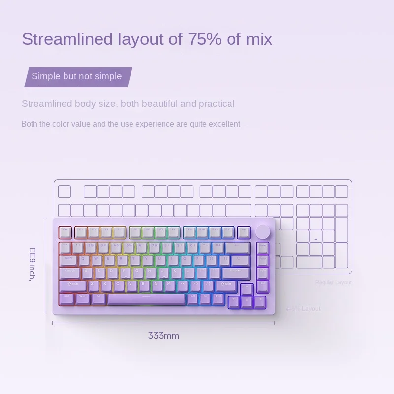 Imagem -05 - Akko-x Mongeek Barebone Teclado Mecânico para Jogos Kit Faça Você Mesmo Botão Multifuncional 75 de Gravação Lateral Botão Rgb m1 M1w v3