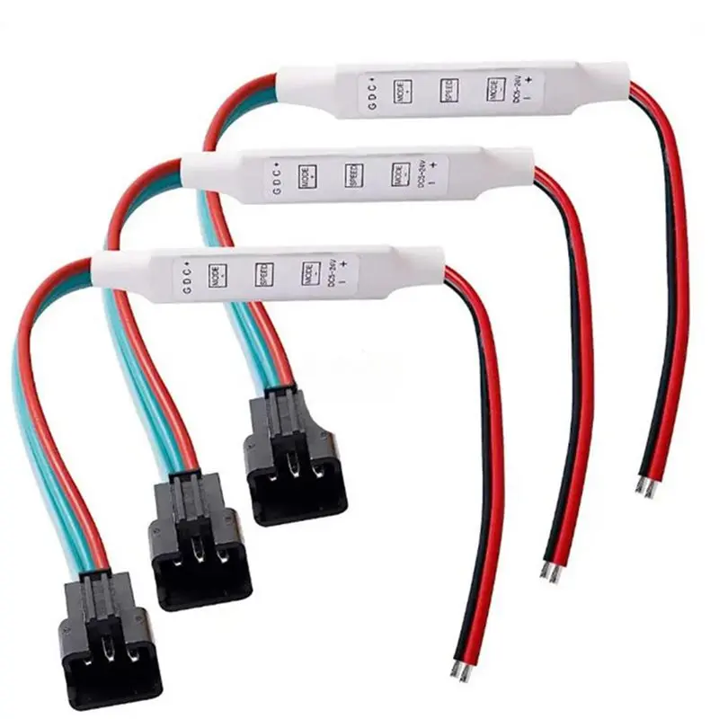 ABUO-SP002E 3-Key RGB LED Controller - USB/DC In, 5-12V, For Dream Color LED Strips