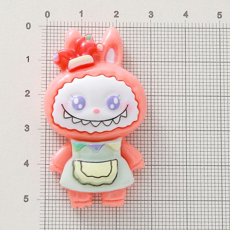 2pcs 새로운 귀여운 Labu 만화 수지 액세서리 DIY 수제 머리핀 크림 접착제 휴대 전화 케이스 키 체인 액세서리