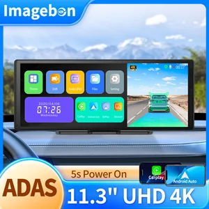 Imagebon 11.3 ′ ′ 4K ADAS كاميرا مرآة الرؤية الخلفية اللاسلكية CarPlay & Android Auto Recording 3 قنوات داش كام GPS الملاحة DVR أعلى 8 مبيعات GSM GPS كاميرا السيارة - No6