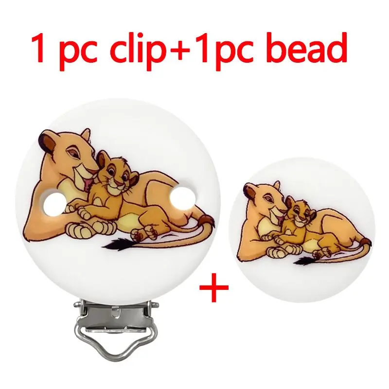 2 Stück/Set Neue Silikon-Cartoon-Muster-Clips DIY Nippelketten-Perlen Schmuckzubehör