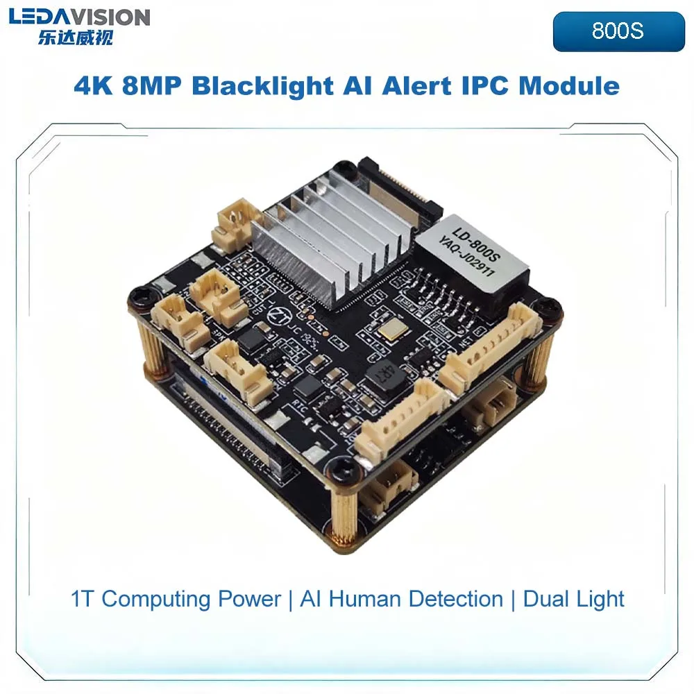 800S S O N Y IMX415 SSC378QE Open AI 8MP 4K IP Camera Module Dual-light CCTV PCB Board for Security Surveillance