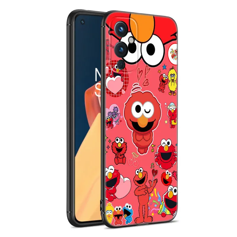 Cartoon Cookie Monster Black Silicone Phone Case For OnePlus 9R 10R 11R 12R ACE 2 Pro 2V 3V Nord CE 2 3 Lite 4 N10 N20 N30 SE 5G