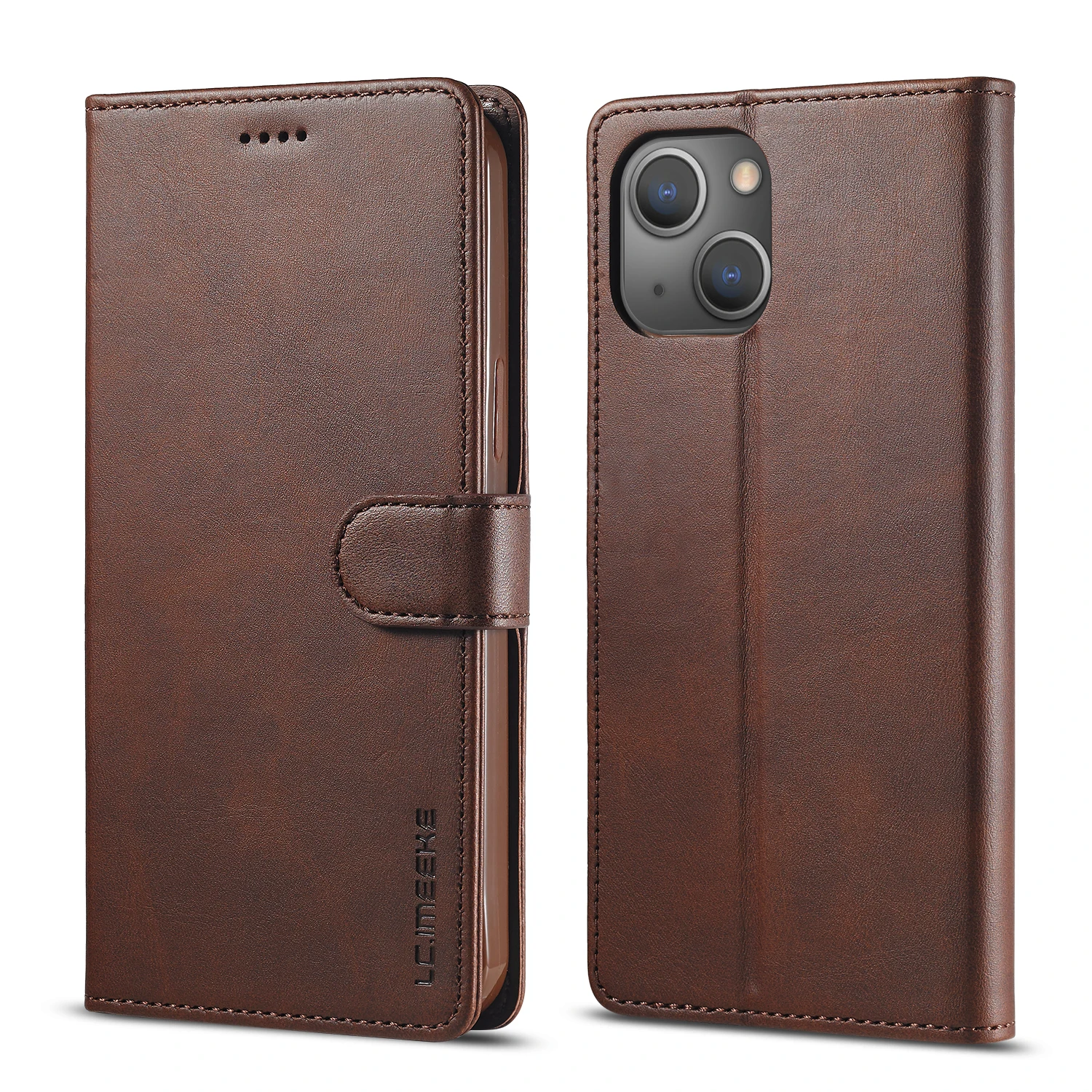 Flip-Leder-Brieftaschenhülle für iPhone 18 17 16 15 14 13 12 11 Pro Max 17E XS XR Air 8 7 Plus mit Visitenkartenfach, Handyhülle – Detail 15