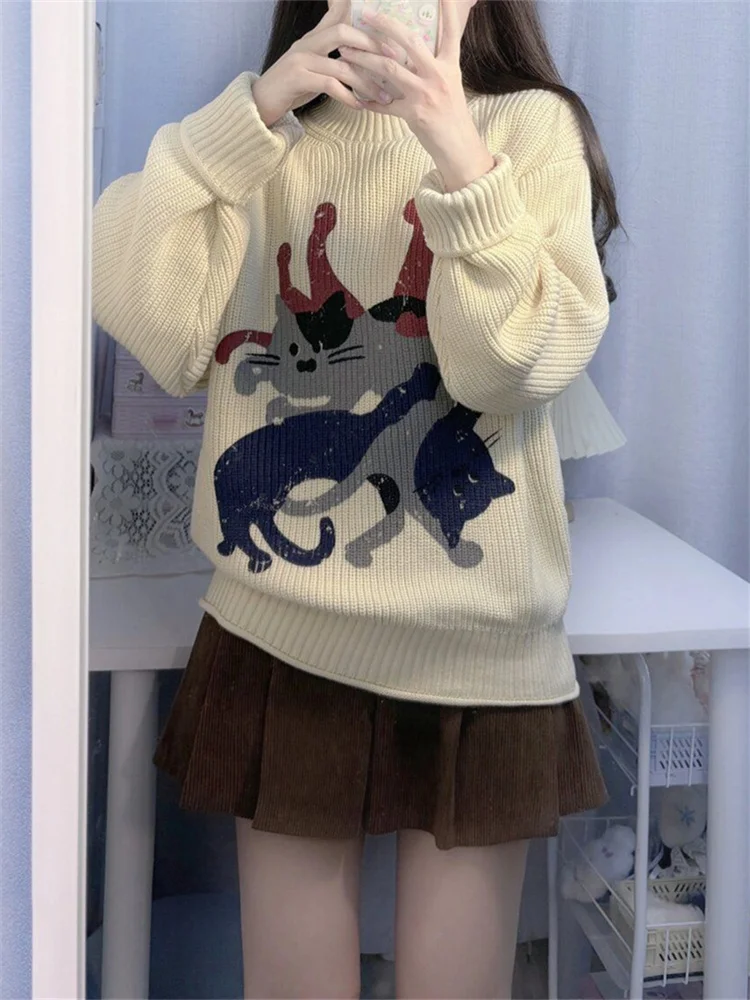 تنورة قصيرة نسائية بمقاسات كبيرة من قماش الكوردروي البني المطوي بتصميم كلاسيكي وخصر مرتفع على الطراز الكوري