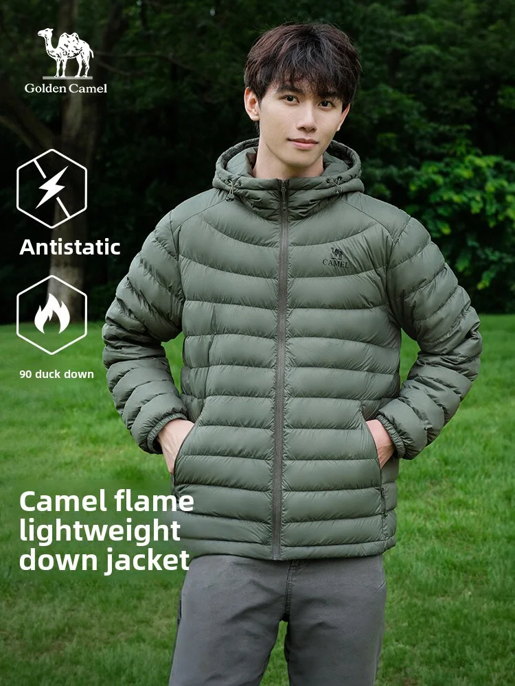 Golden Camel Winter 90% White Duck's Down Jackets Outdoor Warm Ultralight 600FP Hooded Thermal Windproof Waterproof Down Coats