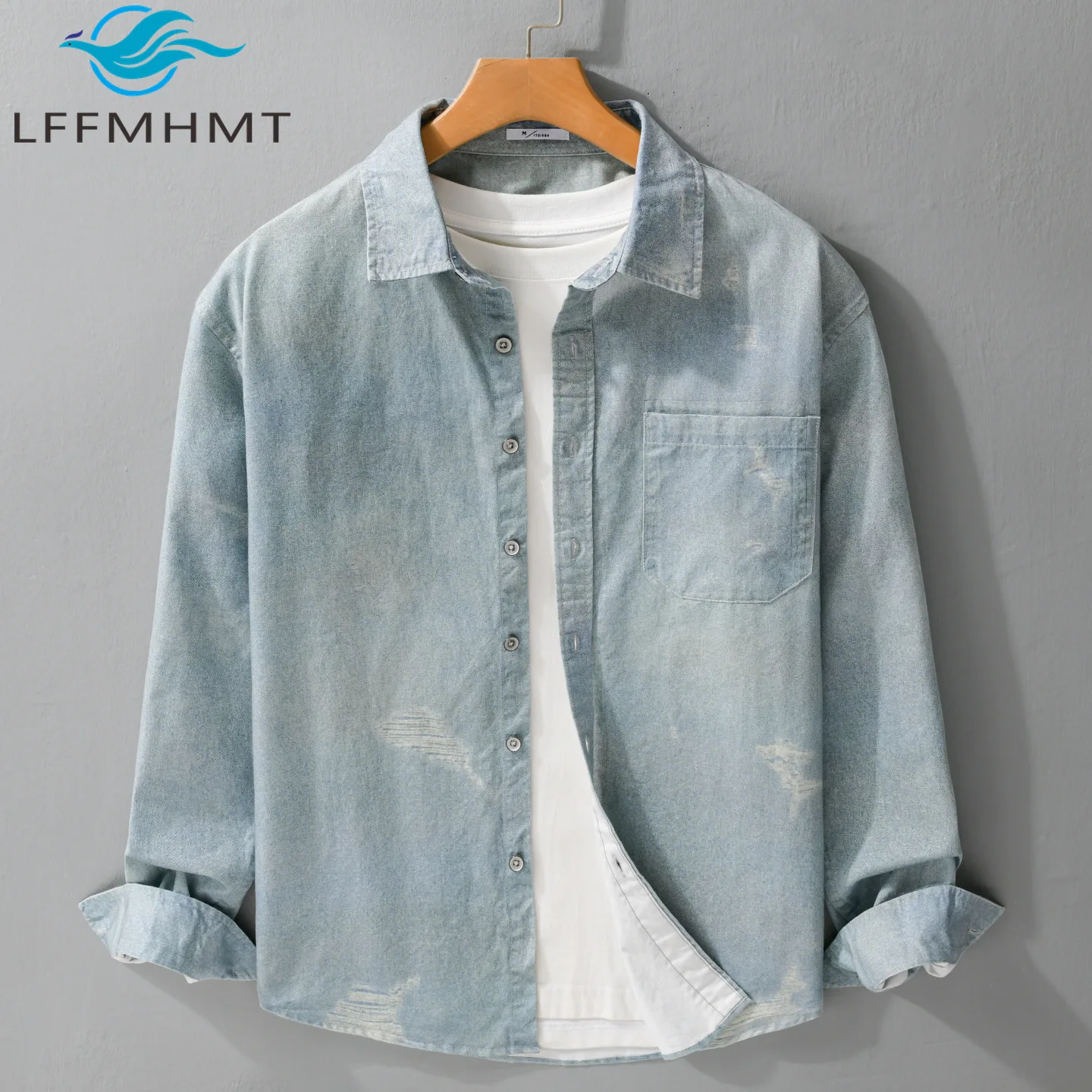 

Spring Fall Fashion Men's Casual Shirt 100% Cotton Good Quality Japan Style Retro Long-Sleeve Streetwear Simple Basic Tops 9162