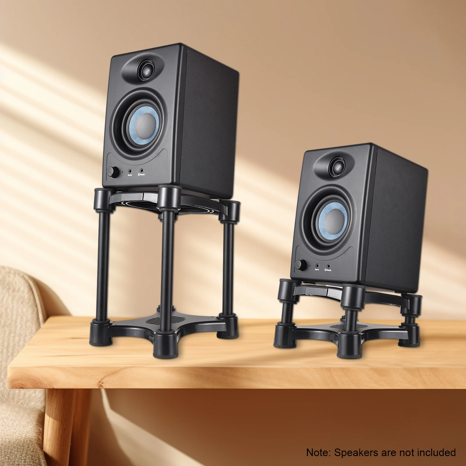 Desktop Speaker Stands Monitor Audio Bracket Shock Absorber Bracket with Adjustable Tilt Angle Anti-slip and Stable Suction Cups