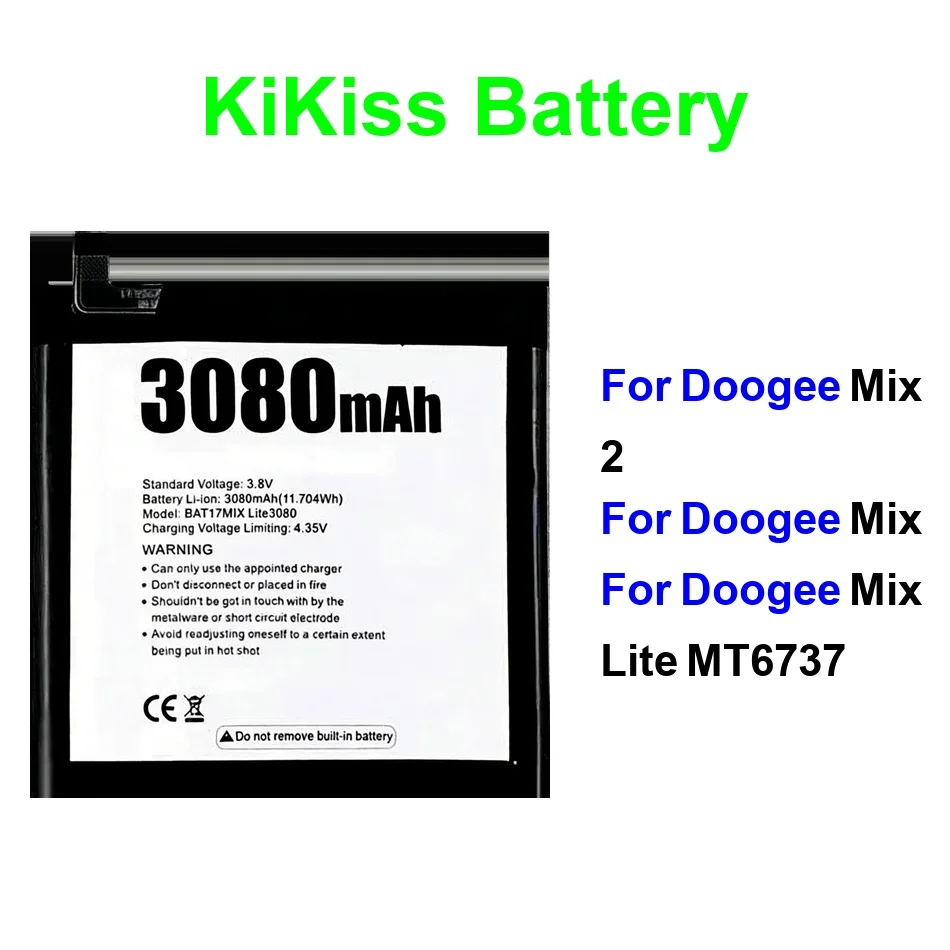 

Mobile Phone Battery Durable MIX2 BAT17654060 3080-4060Mah For Doogee Mix 2 Lite
