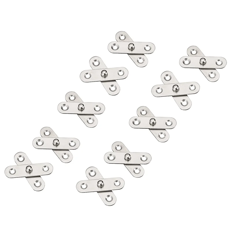 B84B-40PCS Shed Door Hinges Kitchen Cabinet  360 Degree Rotation Pivot Stainless Steel Rotating Rotatable 57X16 Mm