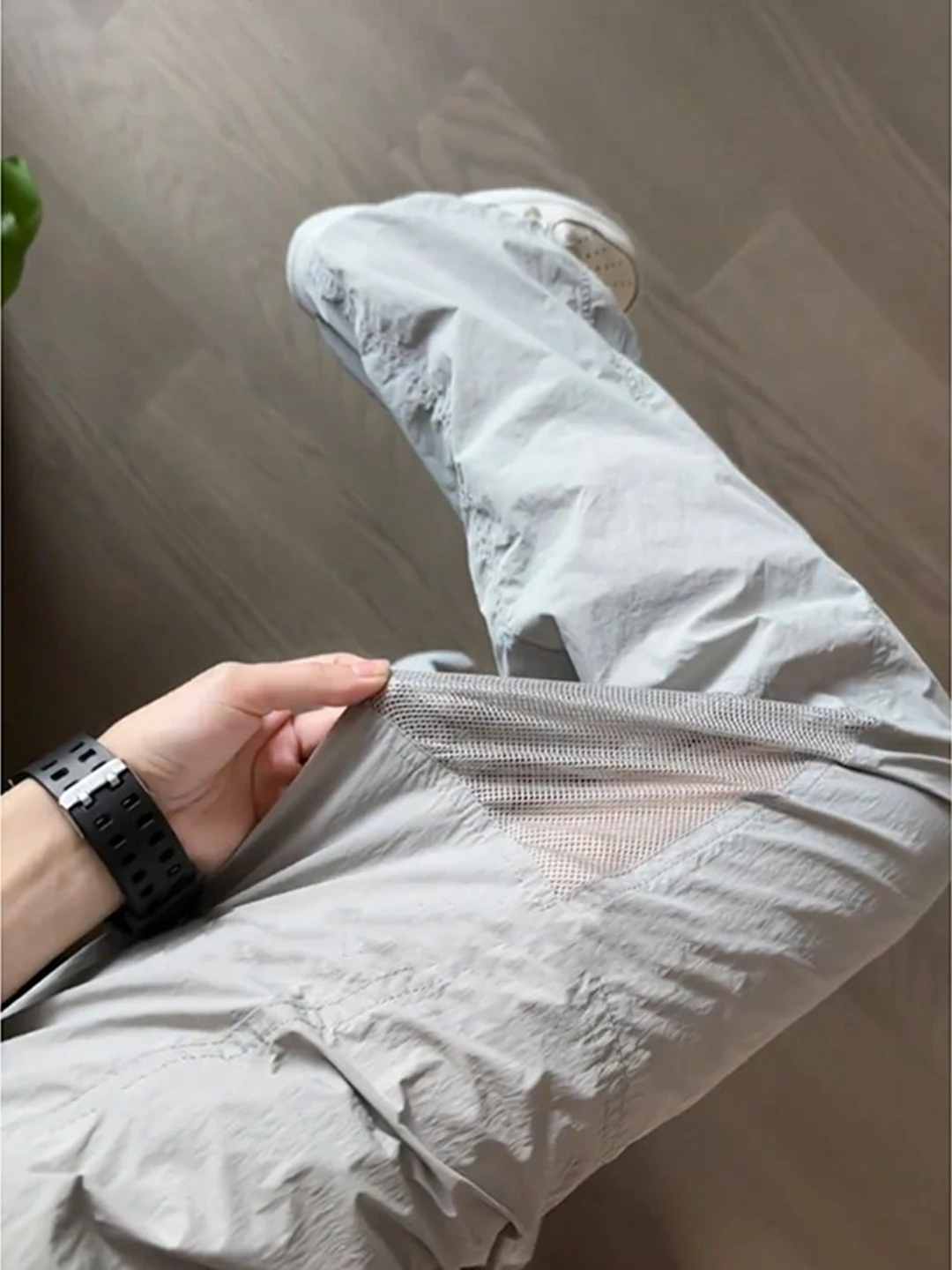Quick Dry Thin Outdoor Soft  Climbing Pants Unisex Summer Mesh Breathable Casual Trousers Straight Leg Loose Fit