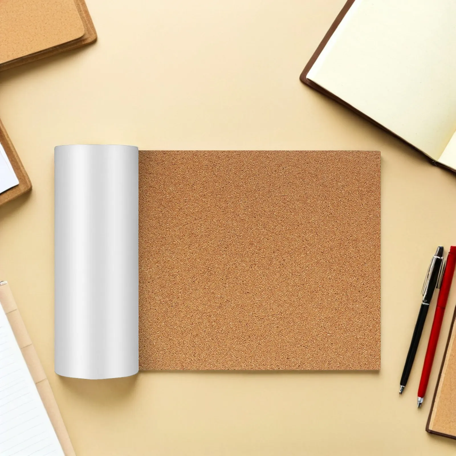 Self Adhesive Cork Board Roll 23.6x11.8in High Density Cork Sheet Peel Stick Bulletin Message Board DIY Office School Wall