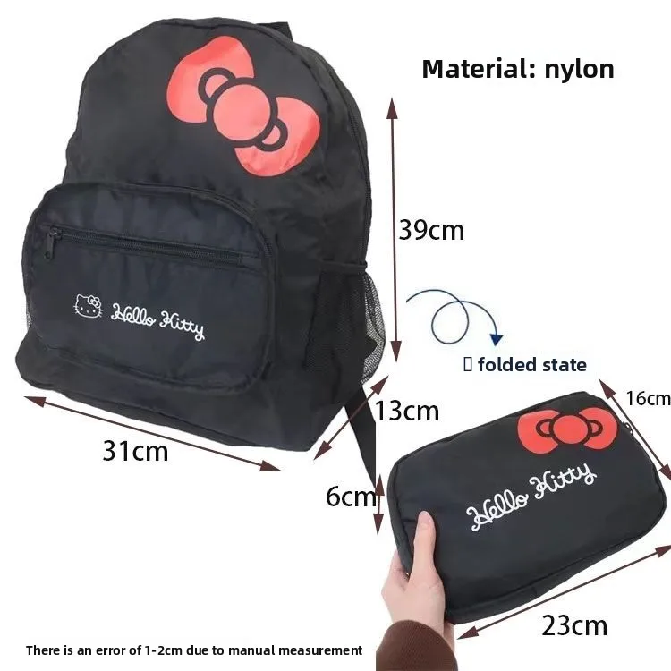 

Sanrio Hello Kitty Cartoon Multi-functional Foldable Backpack Large-Capacity Schoolbag Backpack Commuter Sports Bag For Kids