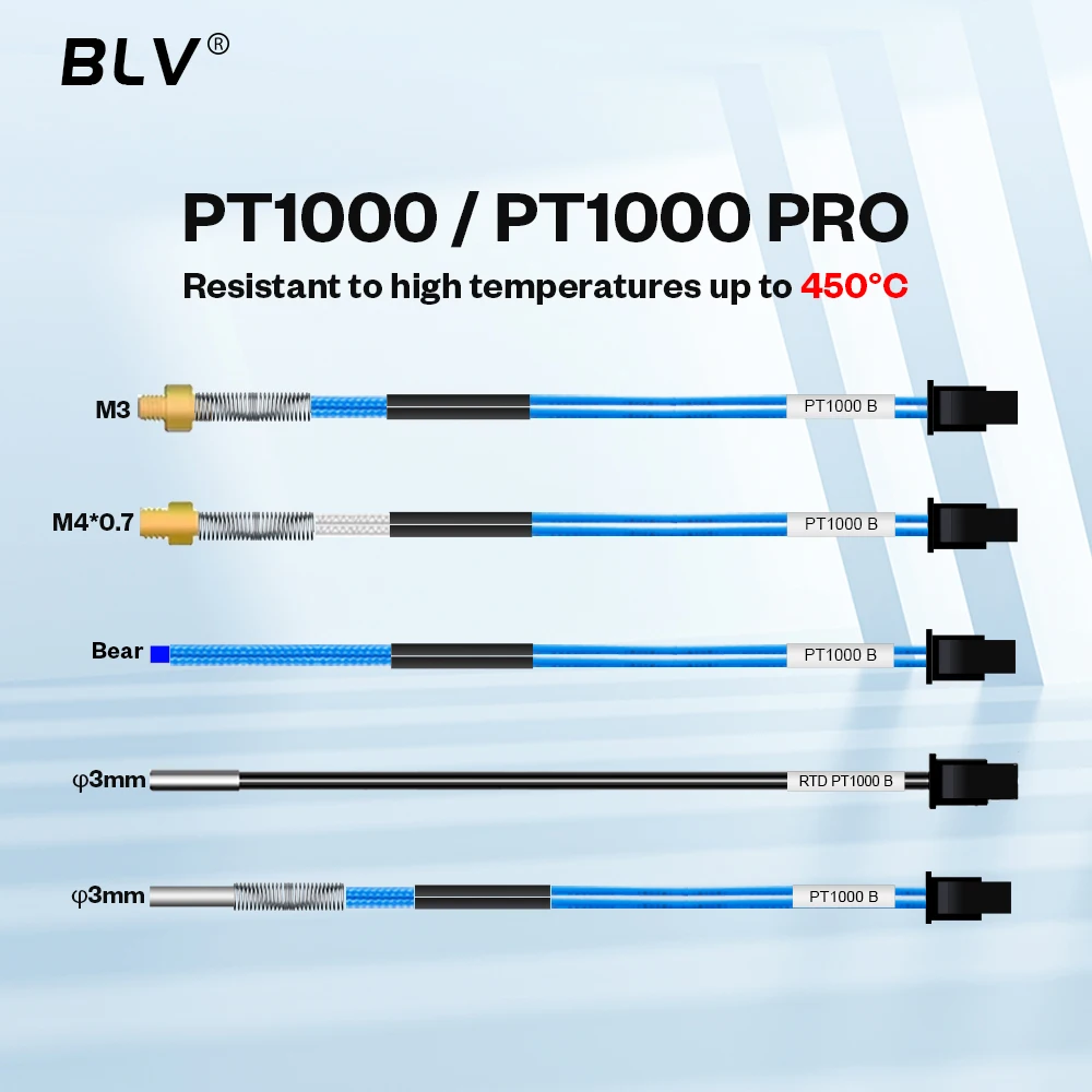 BLV ®   Termistore PT1000 M3 M4 Orso 3x15mm PT1000 Pro Resistenza alle alte temperature 450 ℃   Per Rapido hotend Dragon hotend