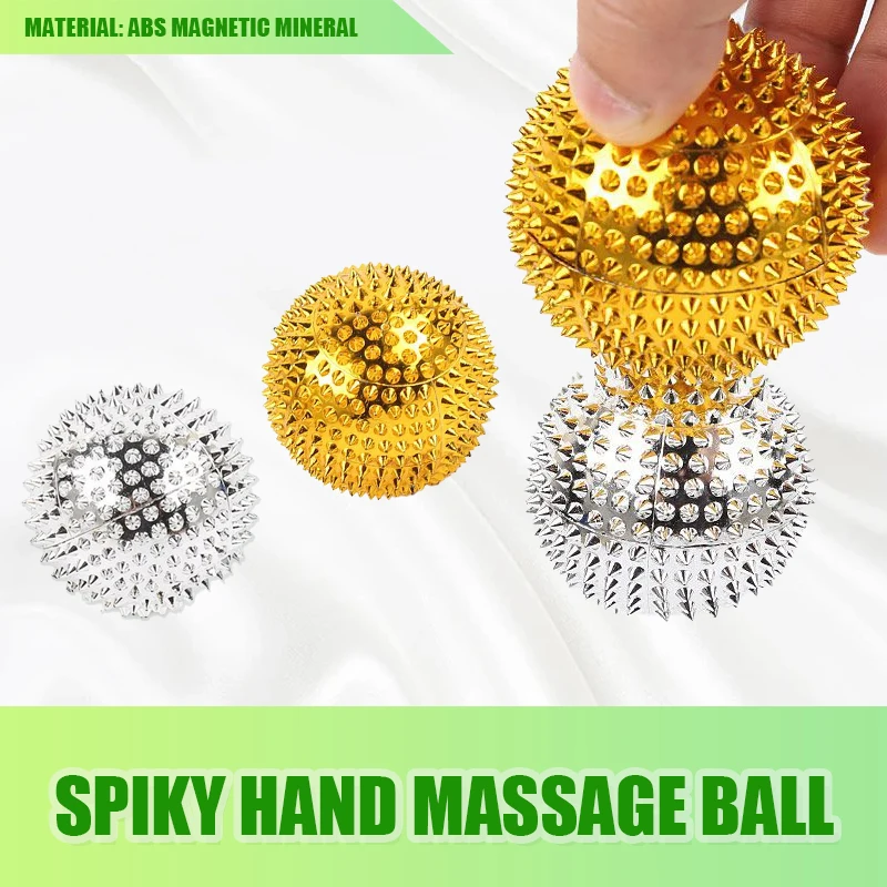 

1/3Pairs Round Hand Magnetic Therapy Spiky Hand Needle Massage Ball Pressure Relief Trigger Point Pocket Massager Health Care