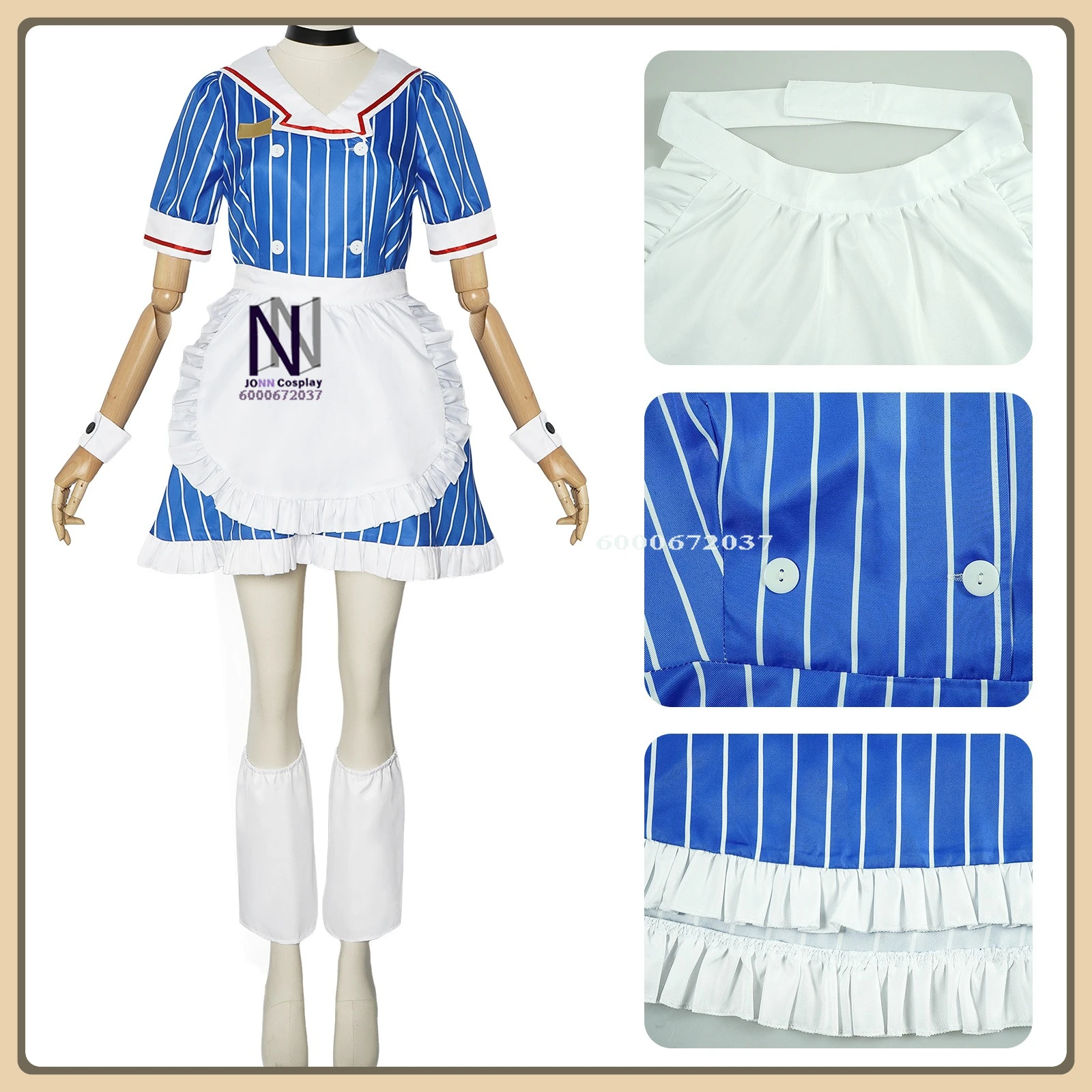 

Классический 2D-костюм аниме-персонажа Касане Тето для ролевых игр, милый синий костюм горничной на Хэллоуин, высококачественный наряд для вечеринок (женский)