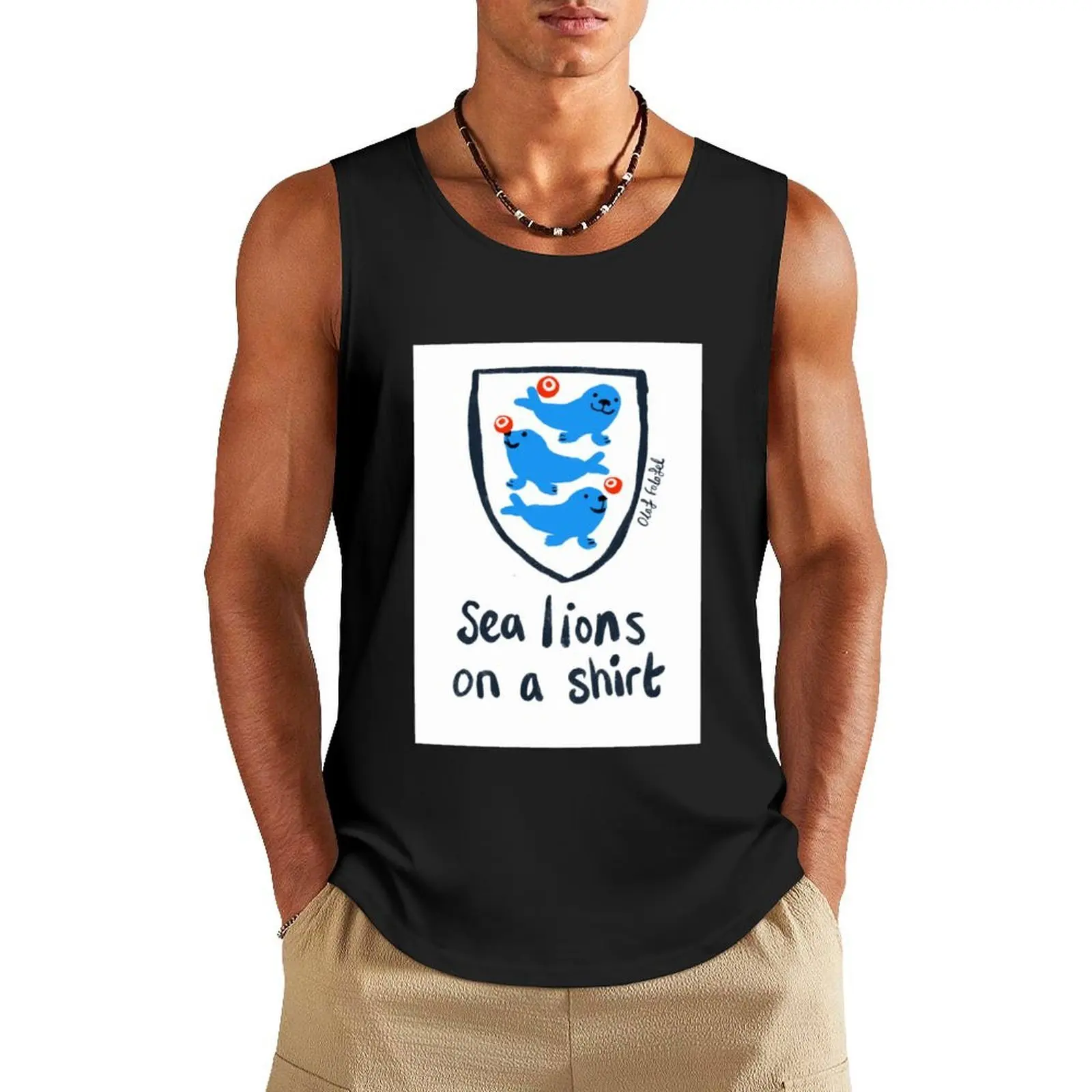 

Sea lions on a Tank Top running shirt underwear gym clothing gym accessories man Man sleeveless shirt