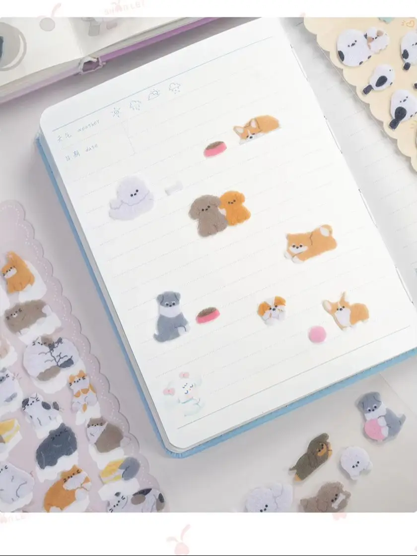 

Japanese Kawaii 3D Puffy Felt Animal Stickers Cute Cat Dog Decals Perfect for Phone Case Scrapbook DIY Handcraft Gift Decoration