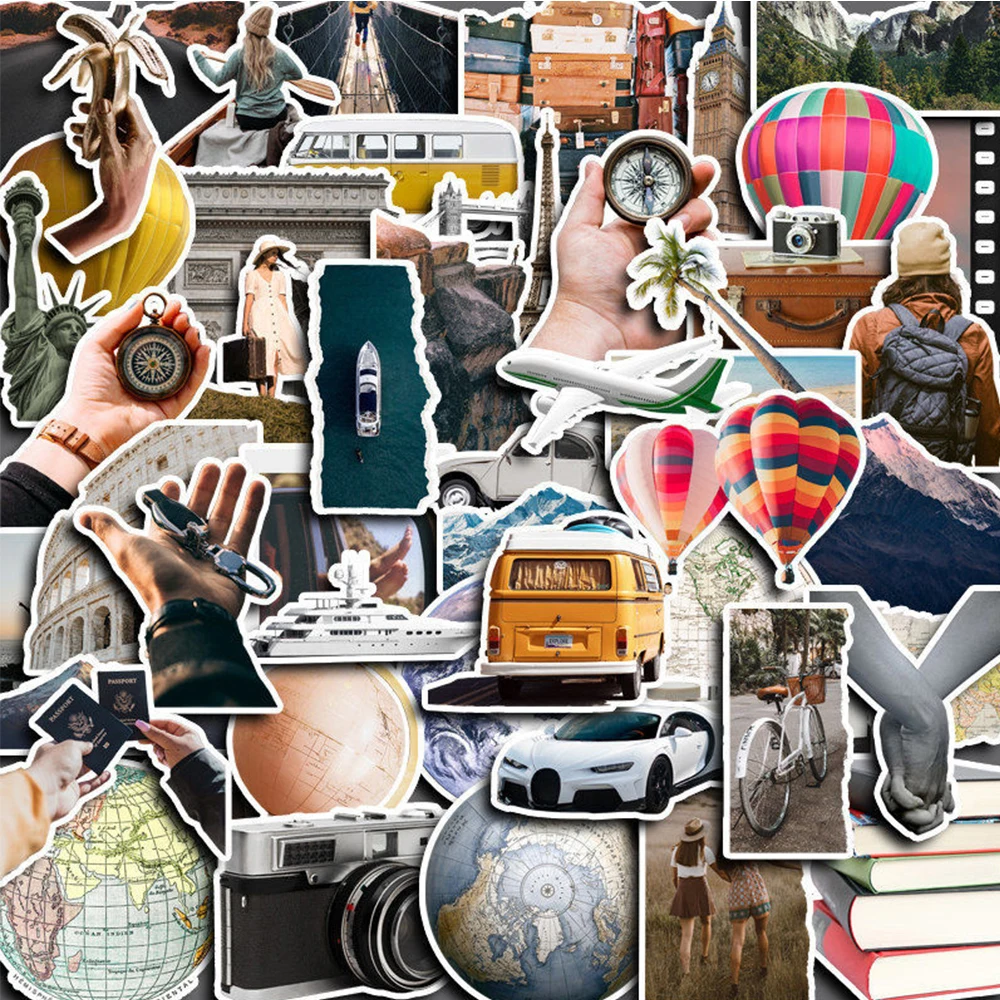 10/30/50pcs INS Style World Travel Graffiti Stickers Cool Decoration Sticker for Stationery Phone Suitcase Waterproof Decals Toy