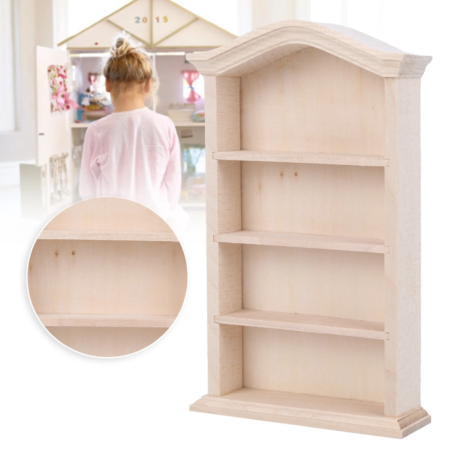 1:12 poppenhuis houten boekenplankmodel voor poppen DIY poppenhuis meubelaccessoire boekenplank