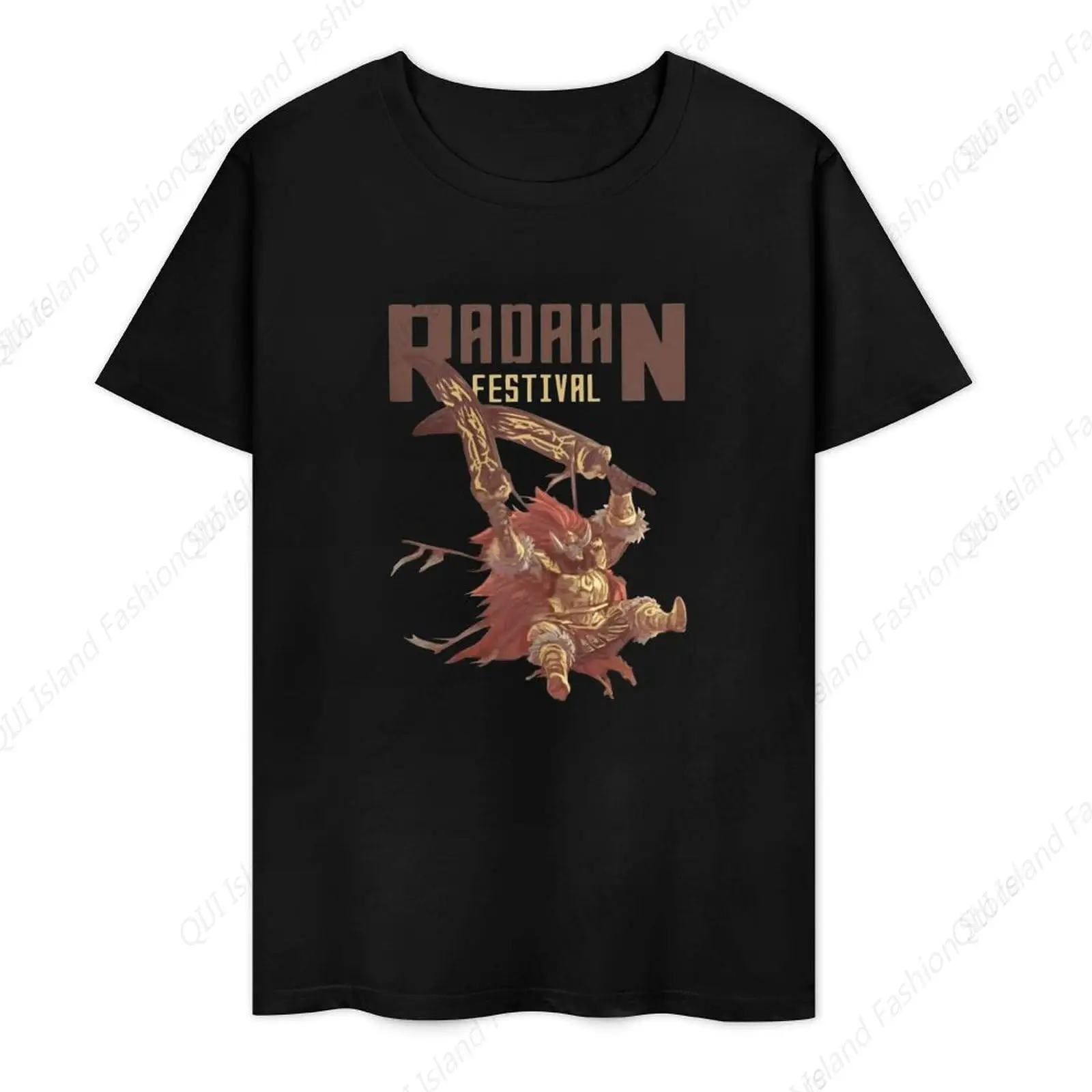 Festival-Radahn-t-shirt-for-men-Elden-Ring-gift-VintaCotton-Crew-Neck-Short Black