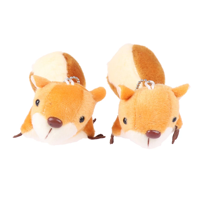 Cute Mini Squirrel Plush Toy Stuffed Doll Pendant Decorations Keychain Key Ring Backpack Oversized Tail Squirrel Bitrhday Gift