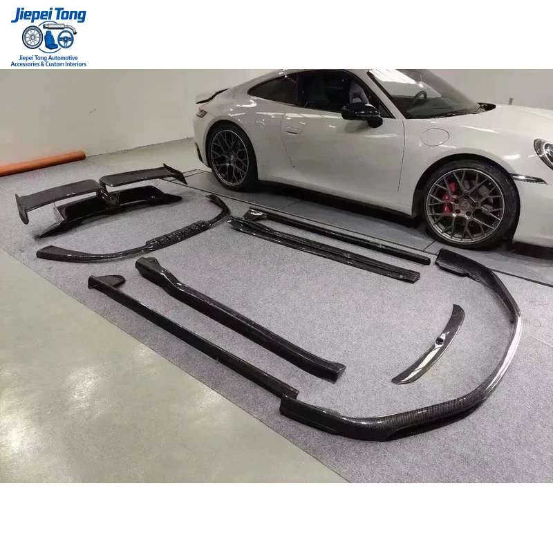 New 911 T Large Rear Wing Carbon Fiber Trunk Spoiler Applicable for 911 992 Model Side Skirt Front Bumper