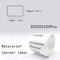 5PK E210 P50 Label Paper Sticker 30*20mm 320pcs/roll White Label Tape Waterproof Tag Sticker for E210 Label Printer M110 M220