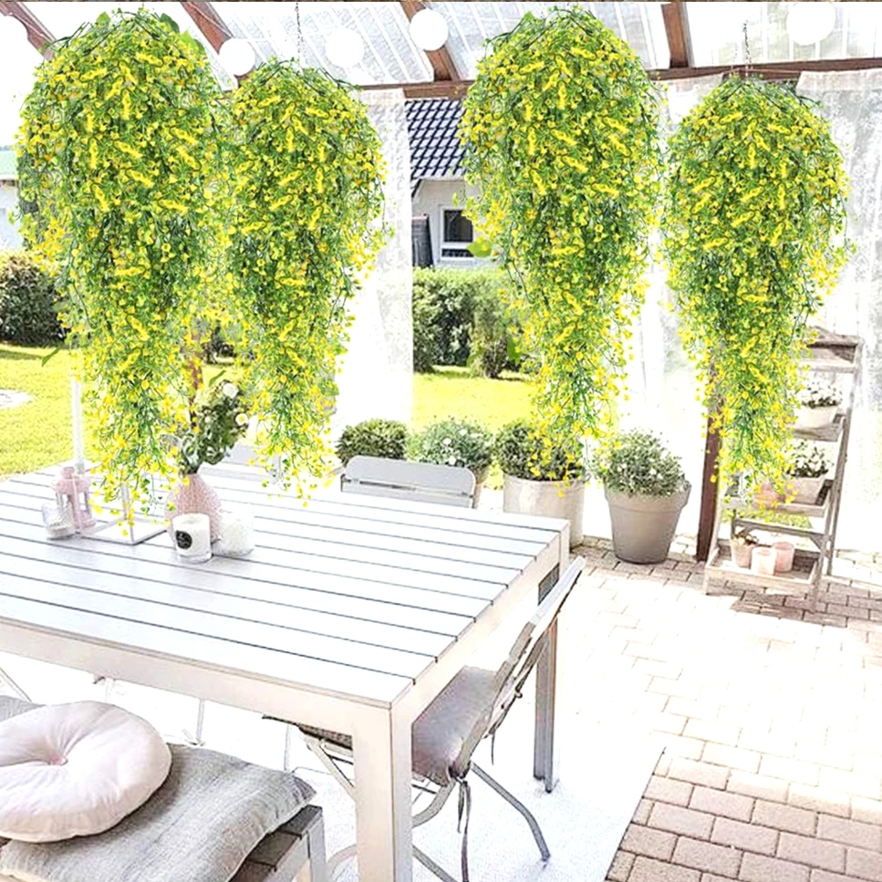 80cm（31.5in） Artificial Admiralty Willow Wall Hanging Flower Vine Faux Wreath Fake Garland Leaf Ratten Home Garden Balcony Decor