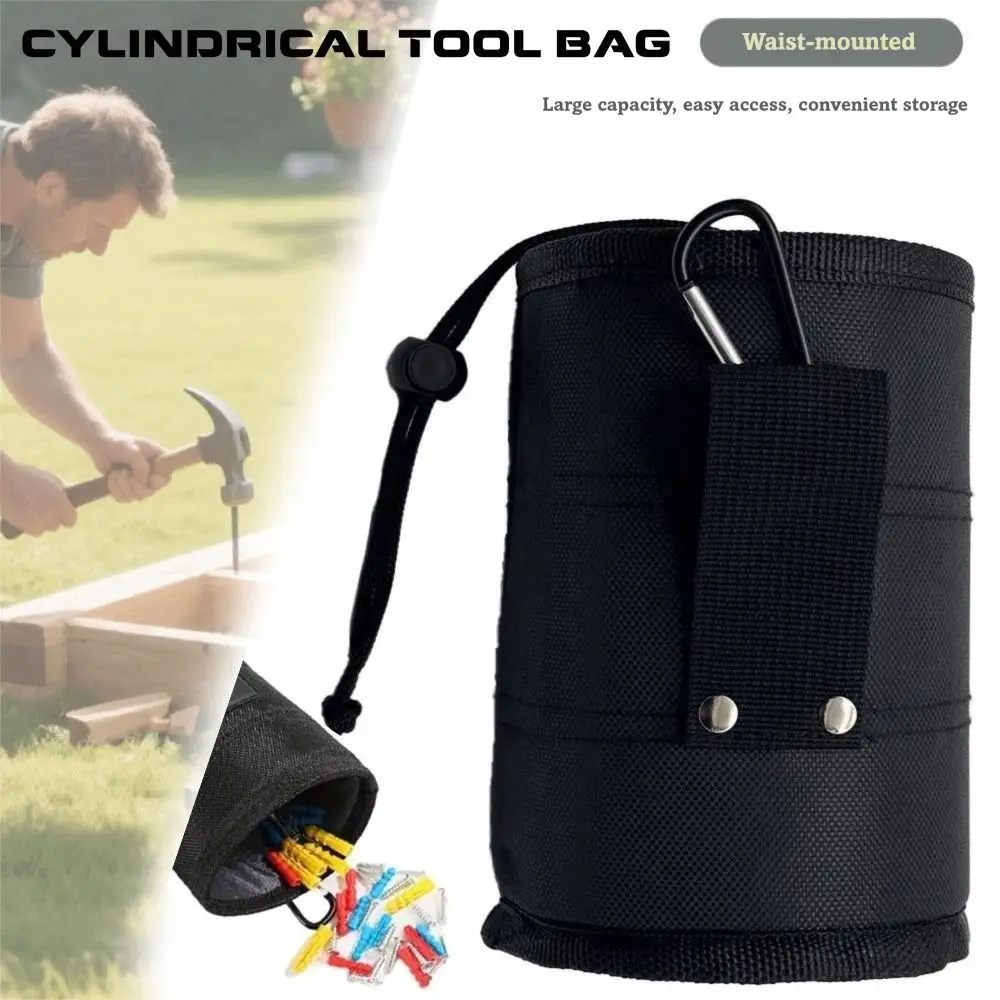 Black Tool Pouch Thickened with Belt Clip Nails Screws Bag Waterproof Tool Hanging Waist Bag Hardware Storage Tool Organizer